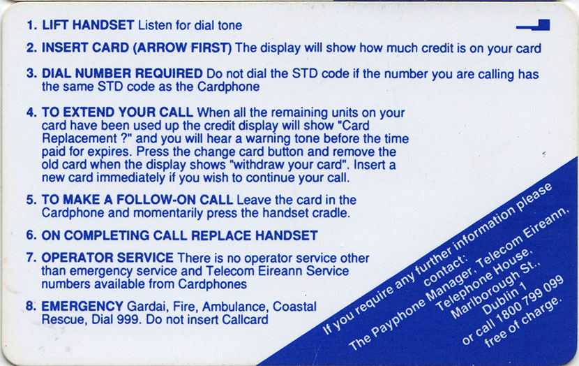 Trinity College (Dummy Card) The Irish Callcards Site