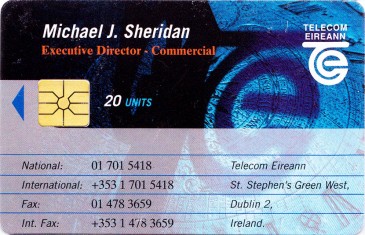 Michael J. Sheridan - Telecom Eireann Business Card Michael J. Sheridan - Telecom Eireann Business Card