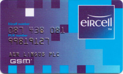 Eircell 087 network PUK code card