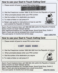 ESAT Phonecard examples.